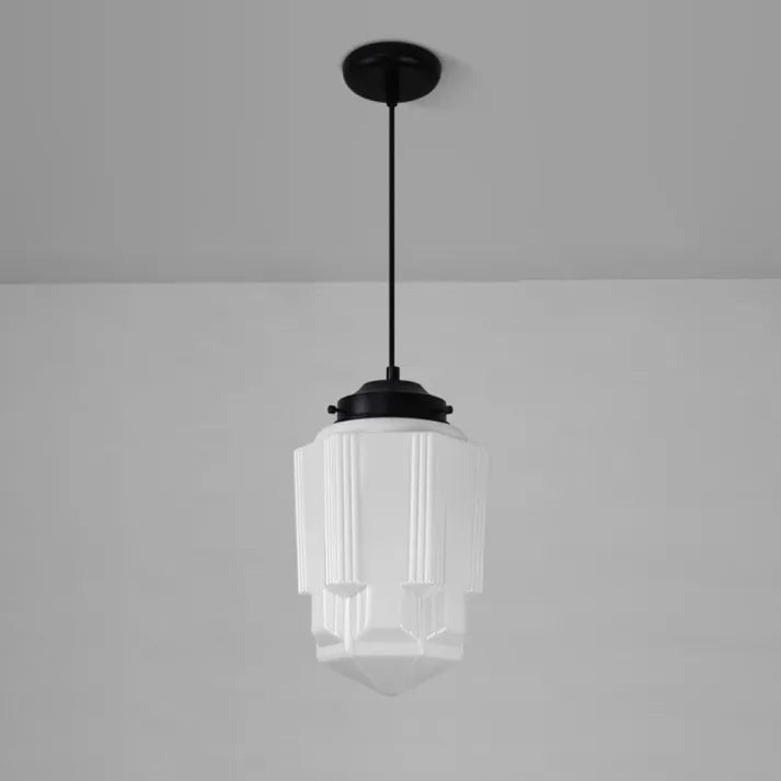 Lampada a sospensione geometrica AstraLume in vetro satinato | Lersk