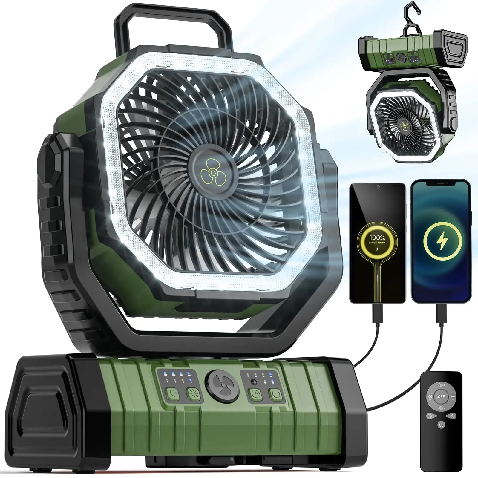 TrailBreeze 20000mAh Camp Fan With LED Light Powerbank | Lersk