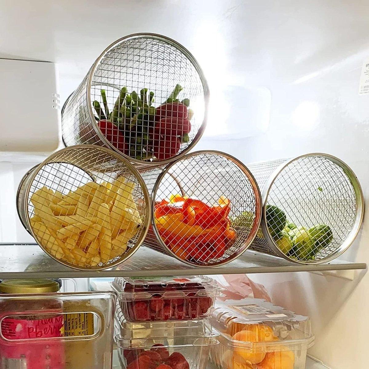 Grill Basket For Veggies Nonstick Rolling Bbq Even Cooking | Lersk