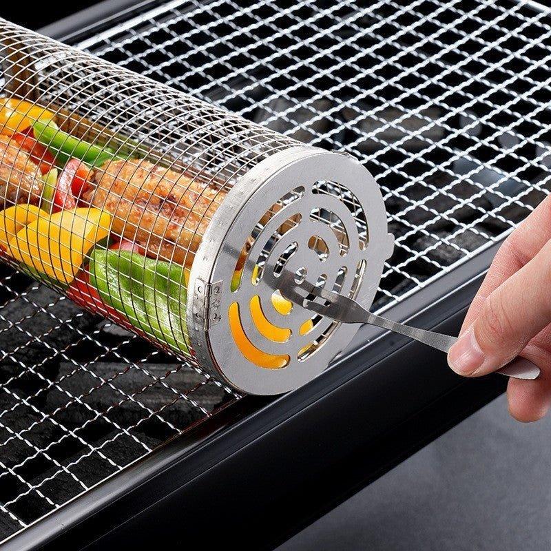 Grill Basket For Veggies Nonstick Rolling Bbq Even Cooking | Lersk
