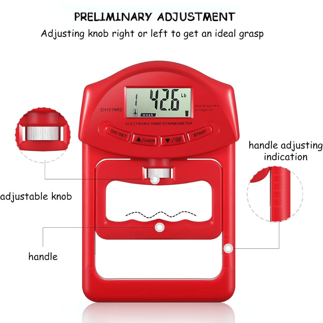 HANDPOWER PRO Digital hånddynamometer for presis måling av grepstyrke opptil 90 kg | Lersk