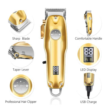 Máquinas de Cortar Pelo Profesionales para Hombre Set Dorado Inalámbrico Set de Máquinas de Cortar Pelo Doradas Inalámbricas | Lersk