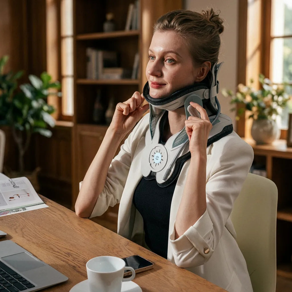 8 Havalı Odacıklı Şişirilebilir Boyun Çekme Yaka, Günlük Konfor için 26° Ergonomik Esneme | Lersk