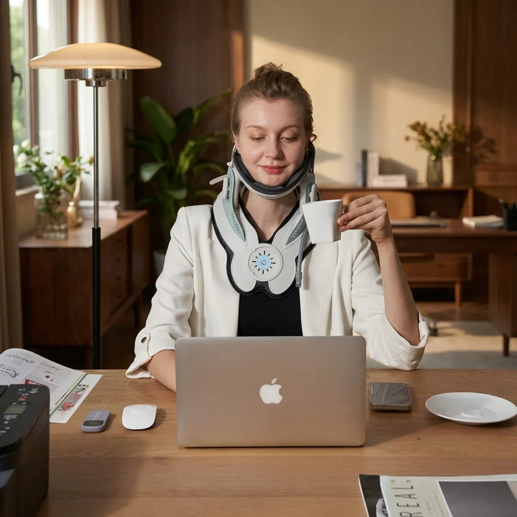 8 Havalı Odacıklı Şişirilebilir Boyun Çekme Yaka, Günlük Konfor için 26° Ergonomik Esneme | Lersk