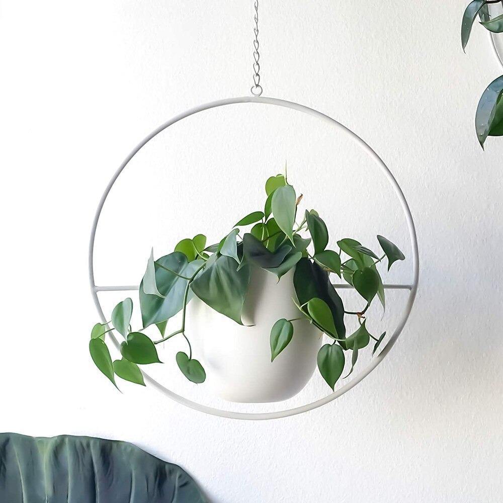 Nivara Inky Finish Metal Hanging Planter for Modern Homes | Lersk
