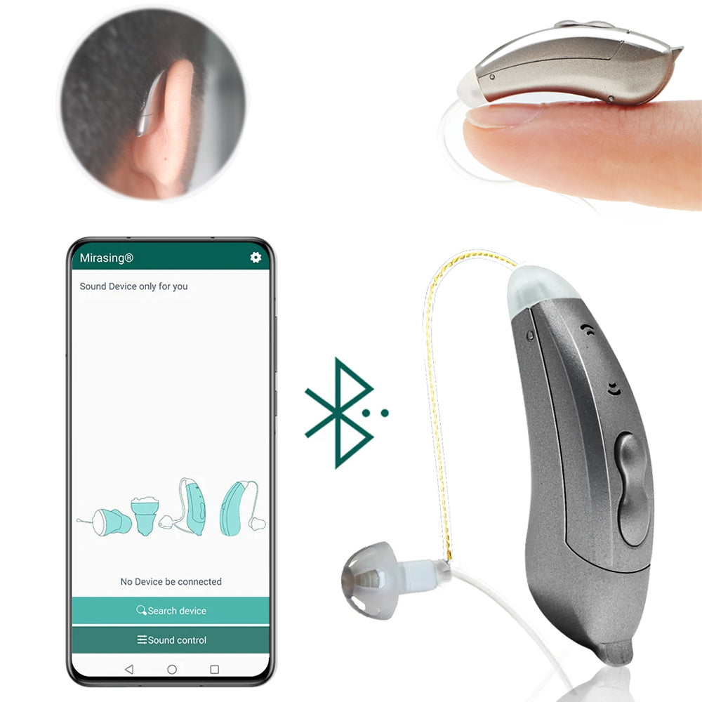 Neviditelné Bluetooth sluchadla s ovládáním přes aplikaci pro seniory | Lersk