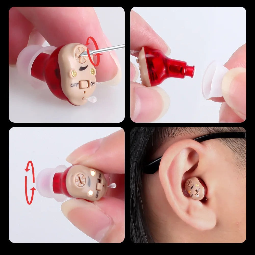 AureaSilk Apparecchio Acustico In-Ear Invisibile Ricaricabile per Conversazioni Chiare | Lersk