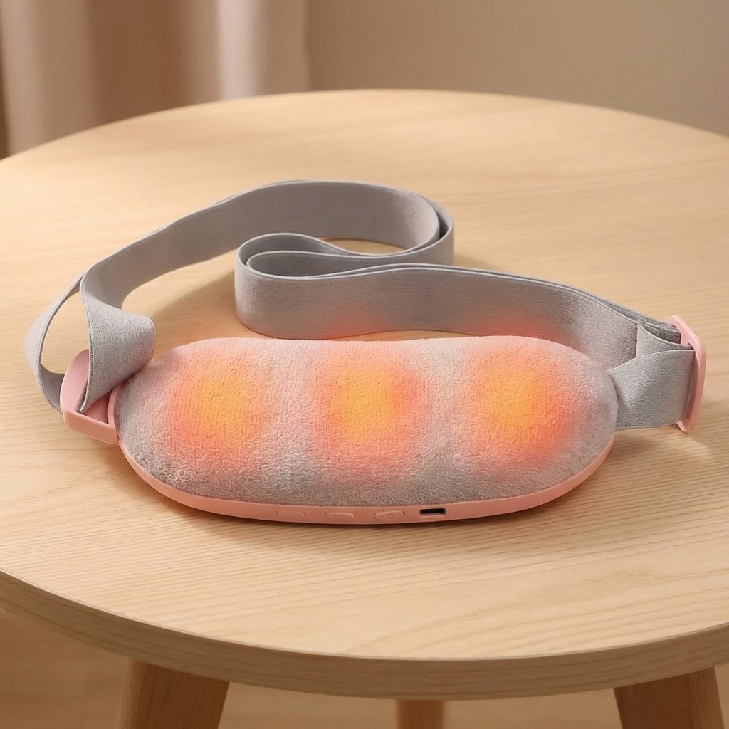 Cordless Menstrual Heat Pad with Vibration & 3 Temperature Settings for Period Comfort | Lersk