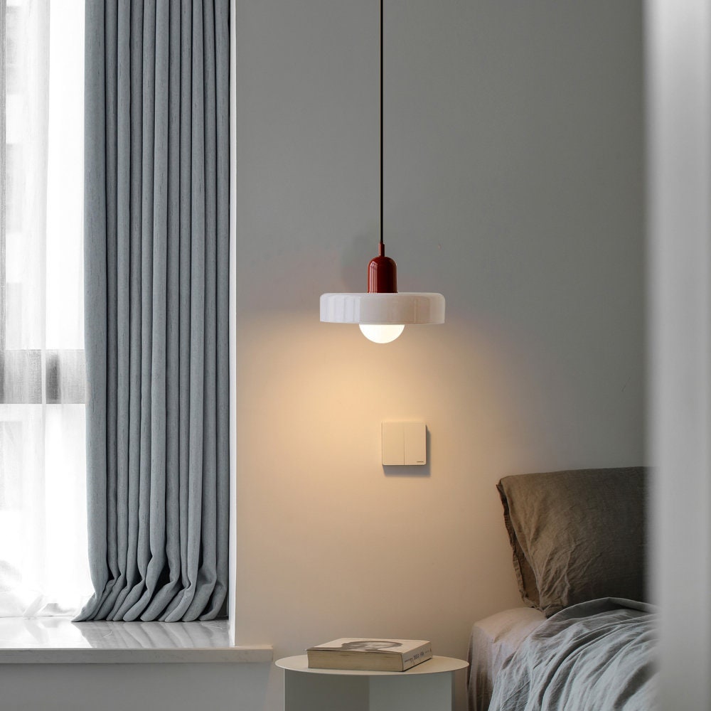 Aurelo Colored Glass Bauhaus Pendant Light for Dining Rooms | Lersk