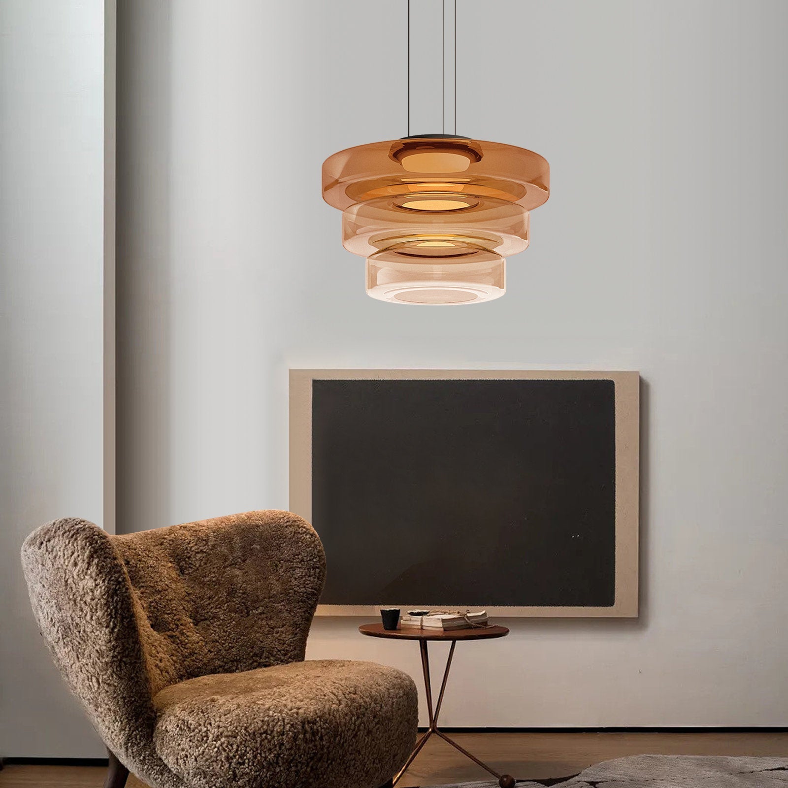 Asteron Glass Pendant Light in Bauhaus Style Ceiling Lamp | Lersk