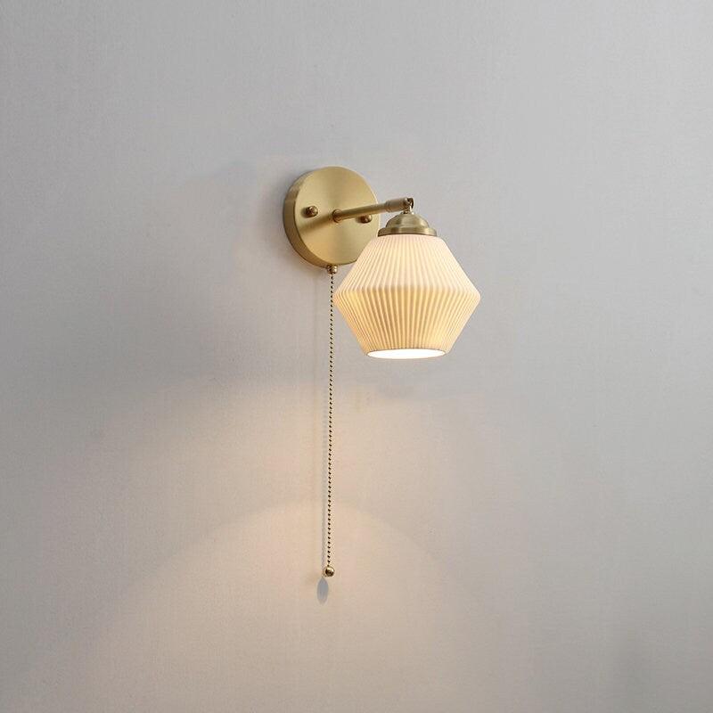 Maribel | Egg-Shaped Ribbed Ceramic Wall Light - Bulb Included | Lersk