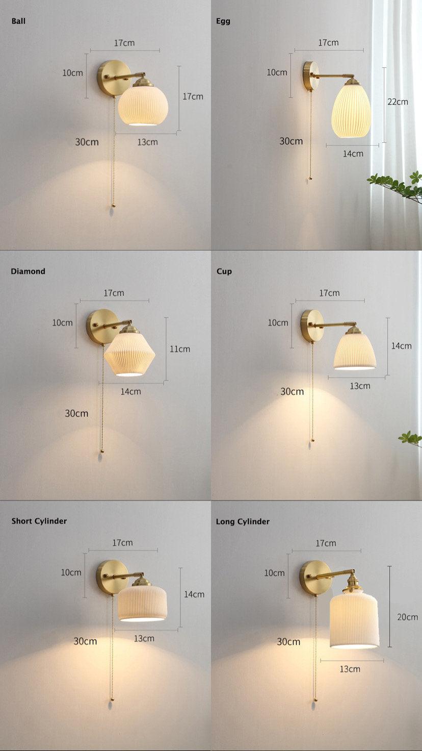 Maribel | Egg-Shaped Ribbed Ceramic Wall Light - Bulb Included | Lersk