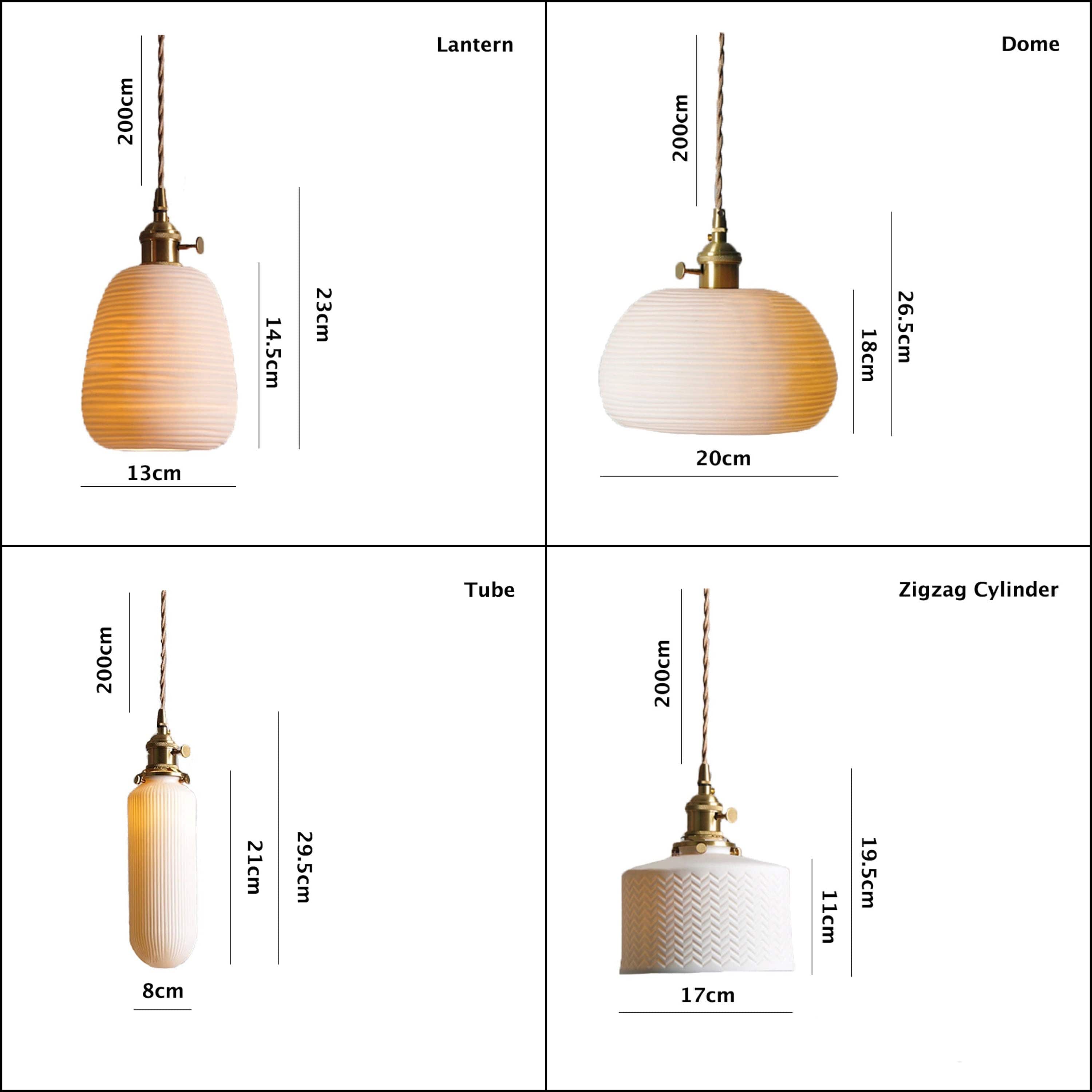 Japanese Lantern-Inspired Ribbed Ceramic LED Pendant Light - Bulb Included | Lersk