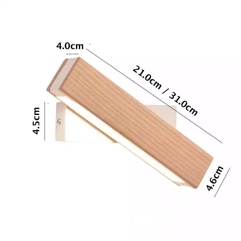 NordiGlow Ash Wood Rotating Bedside LED Wall Light | Lersk