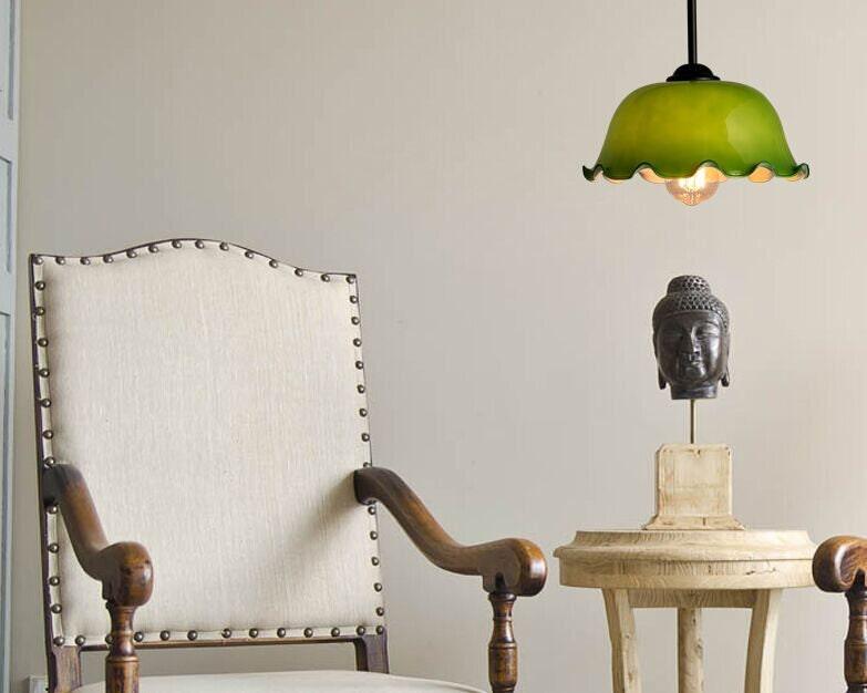 Aurelle | French Vintage Opaline Glass LED Pendant With Handkerchief-Style Shade, Bulb Included | Lersk