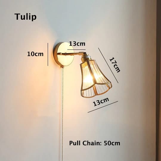 Liora Vintage-Glasblumen-Wandleuchte mit Leuchtmittel inklusive | Lersk