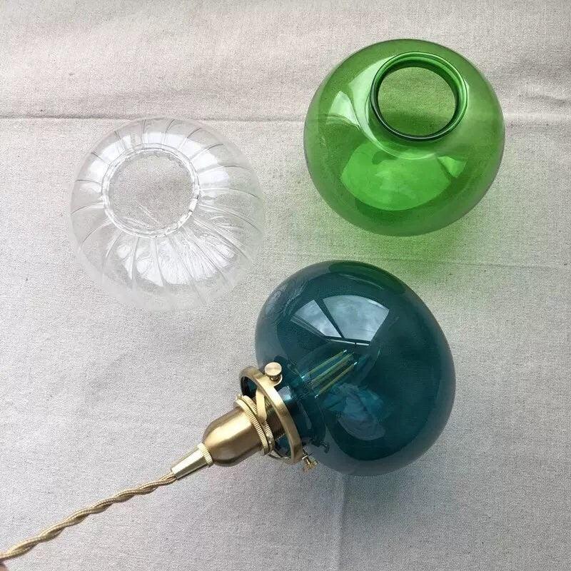 Lunora | Vintage Stilinde El Yapımı Cam Küre Sarkıt Lamba, LED Ampul Dahil | Lersk