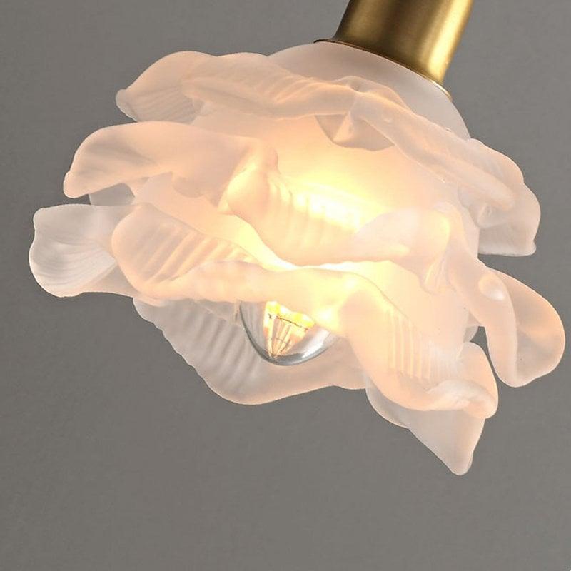 Laira Bloom Layered Glass Flower Wall Sconce With Wood Accent and Bulb Included | Lersk
