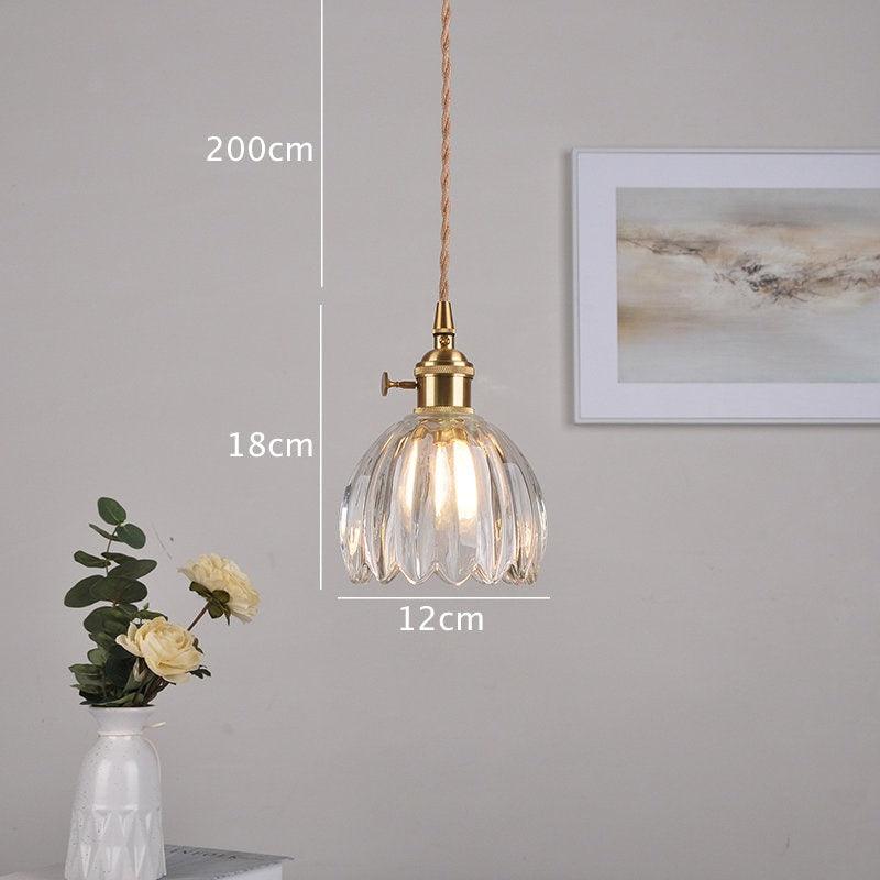 Marisel | Mini glasblomstret LED-pendel i vintage-stil - Pære inkluderet | Lersk