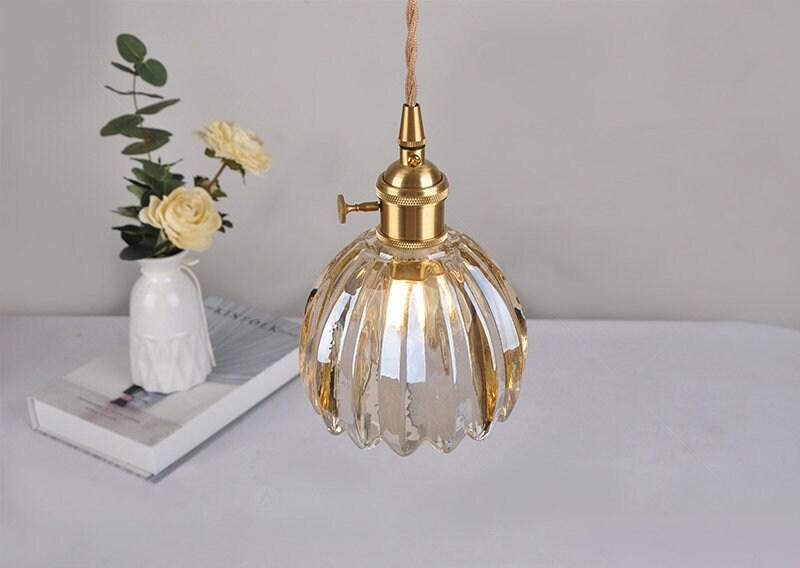 Marisel | Mini glasblomstret LED-pendel i vintage-stil - Pære inkluderet | Lersk