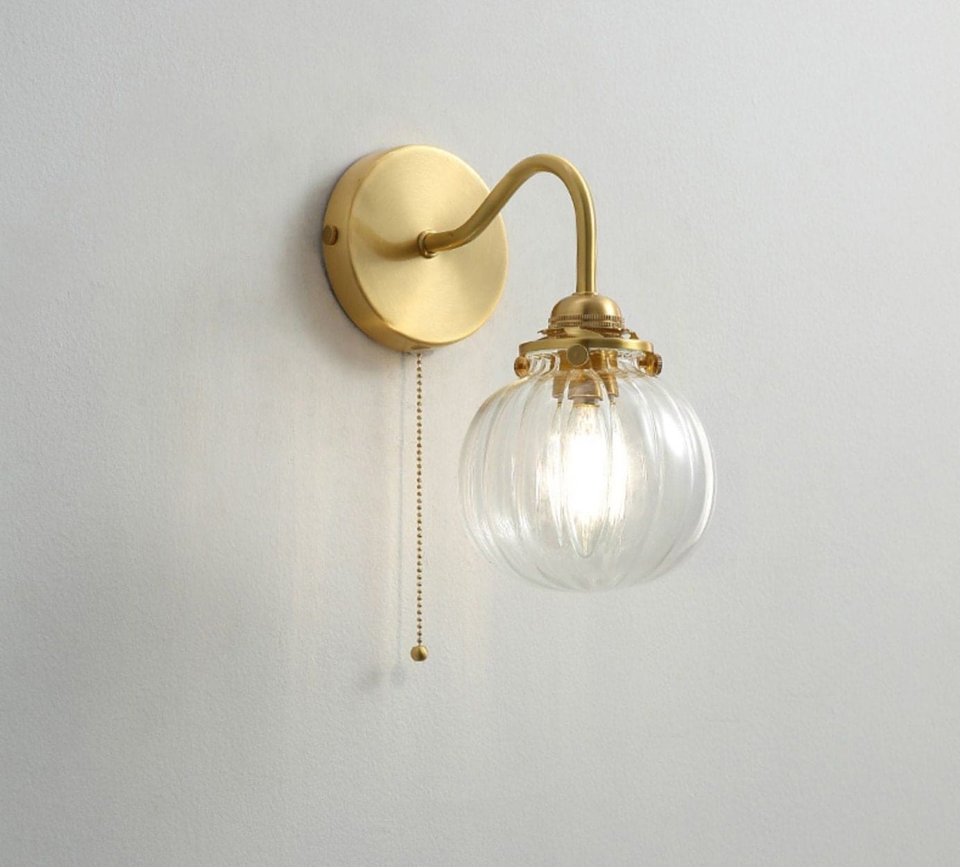 Small Vintage Glass Globe Wall Sconce | Lersk