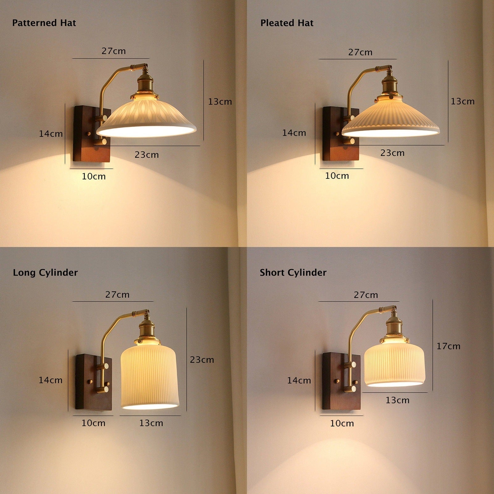 Aveline | Vintage Ceramic LED Wall Light With Black Walnut Wood Fixture | Lersk