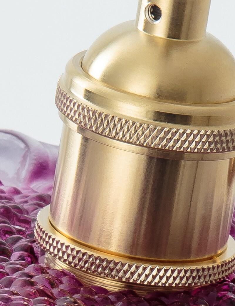 Lunara Mor Cam Ayçiçeği Sarkıt Lamba, Retro Stil LED Ampul Dahil | Lersk