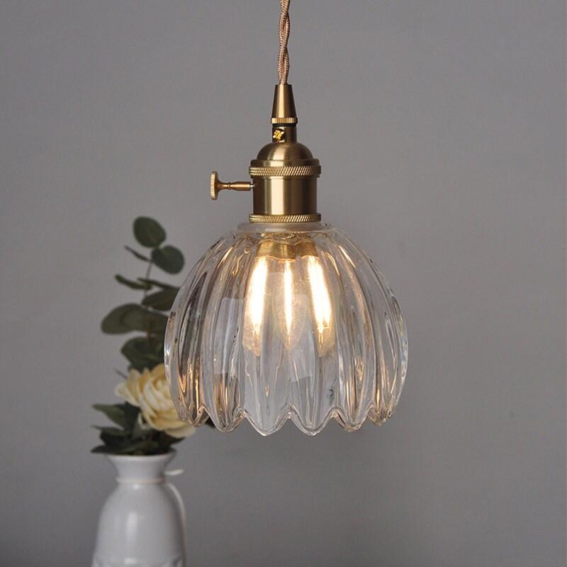 Marisel | Mini glasblomstret LED-pendel i vintage-stil - Pære inkluderet | Lersk