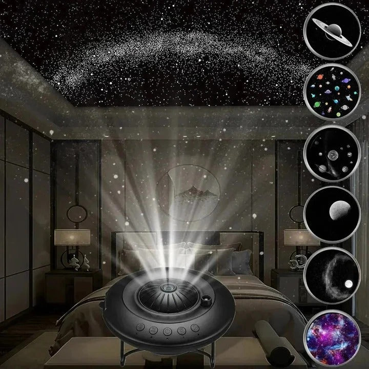 Proiector Galaxy cu efecte planetariu pentru sufragerii, dormitoare și seri liniștite | Lersk