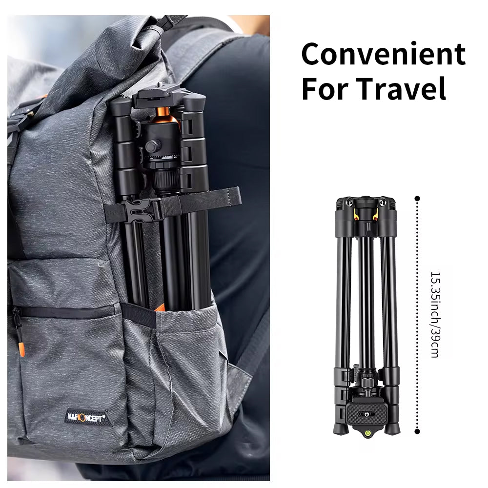 Letvægts kulfiber rejsetripod 187 cm til telefon og kamera | Lersk