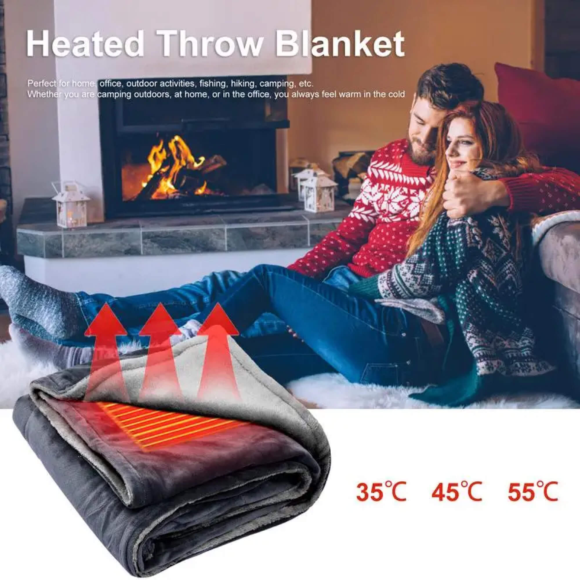 ThermaWear batteridrevet fleeceponcho med 3 varmeindstillinger | Lersk