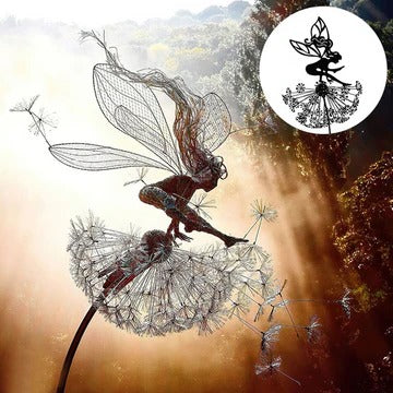 Fairy Steel Garden Sculptures For Outdoor Decor And Patio Or Indoor Corner Accents | Lersk