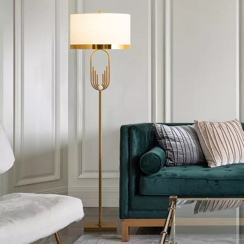 Aurelia | Art Deco gulvlampe i guld | Lersk