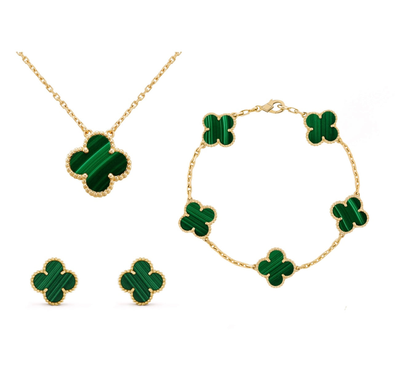 Sada šperků Nova Amber Clover 3 díly Náhrdelník Náramek Náušnice | Lersk