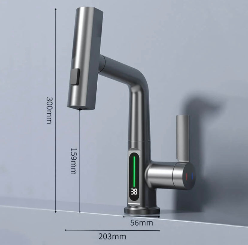 Aqualine FluxPull Pull Out Faucet With 60 cm Extendable Hose And 360 Swivel | Lersk