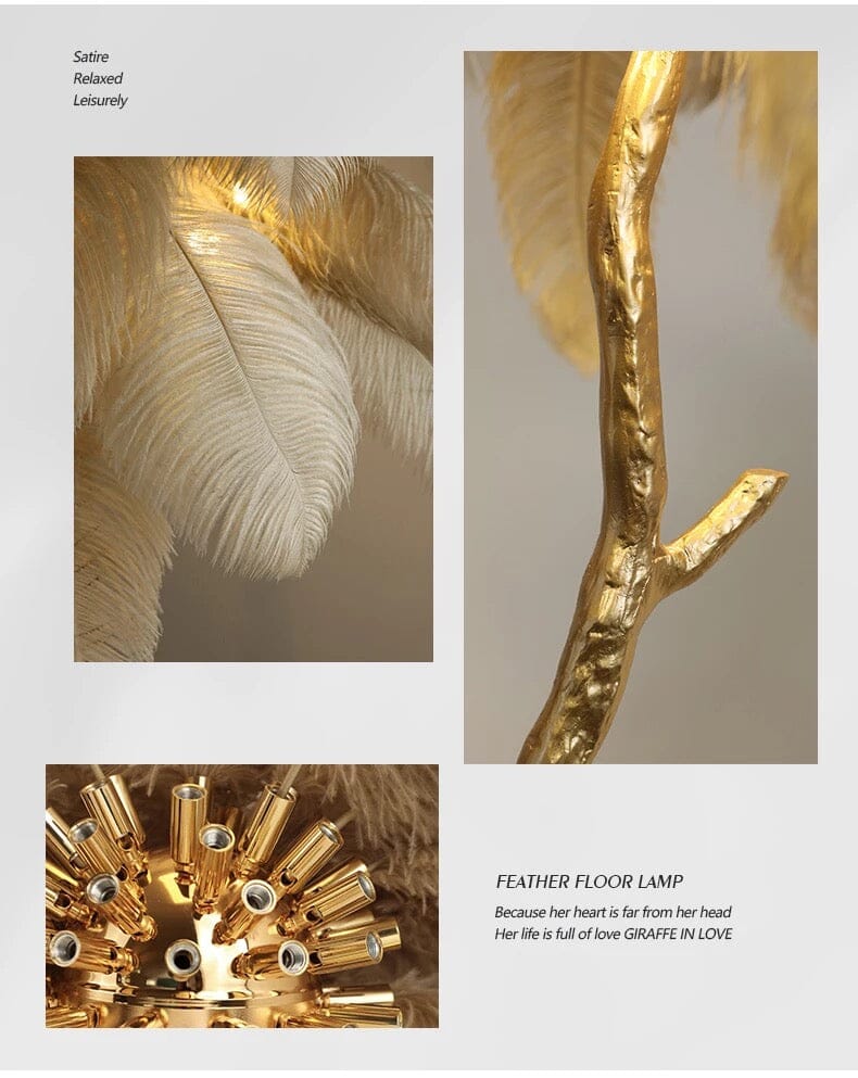Lunara Feather Effect Floor Lamp | Lersk