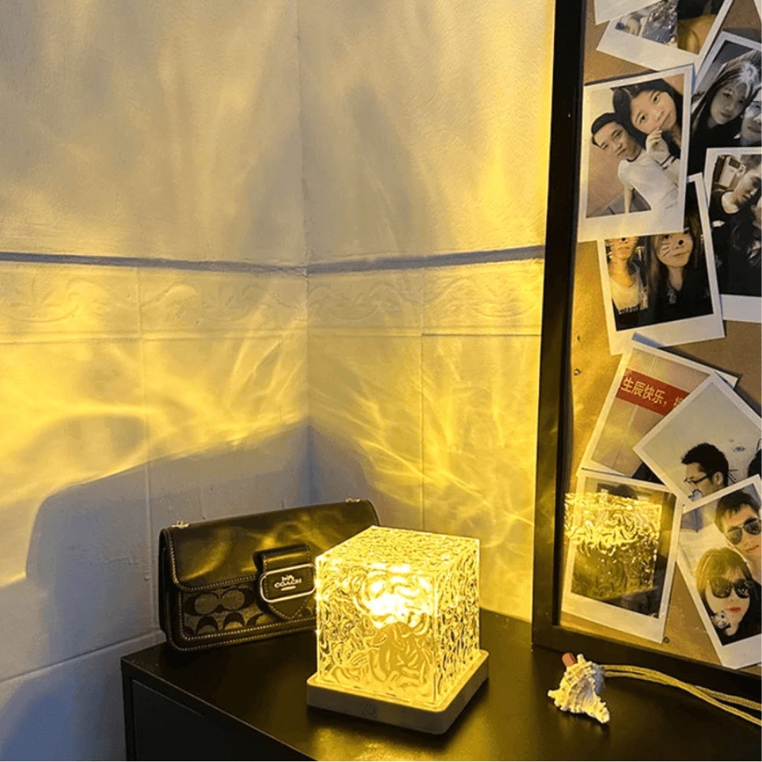 Søvnassisterende lampe kubeprojektor med LED-ambient visuals til afslapning ved sengetid | Lersk