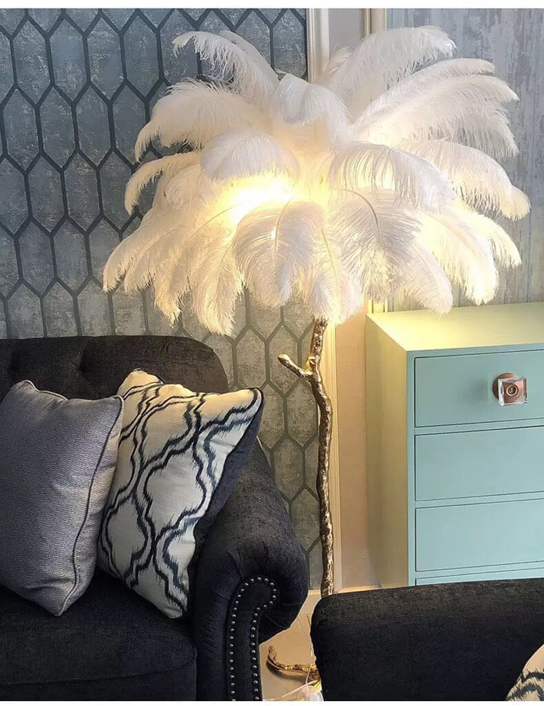 Lunara Feather Effect Floor Lamp | Lersk