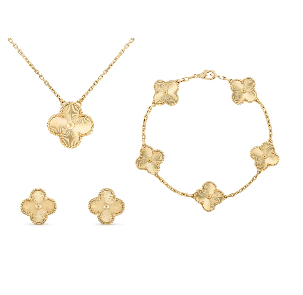 Sada Aurelle Clover Amber náhrdelník, náramek, náušnice | Lersk