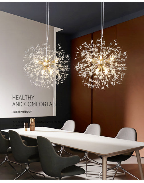 Asterra Modern Crystal Dandelion Pendant Ceiling Light | Lersk