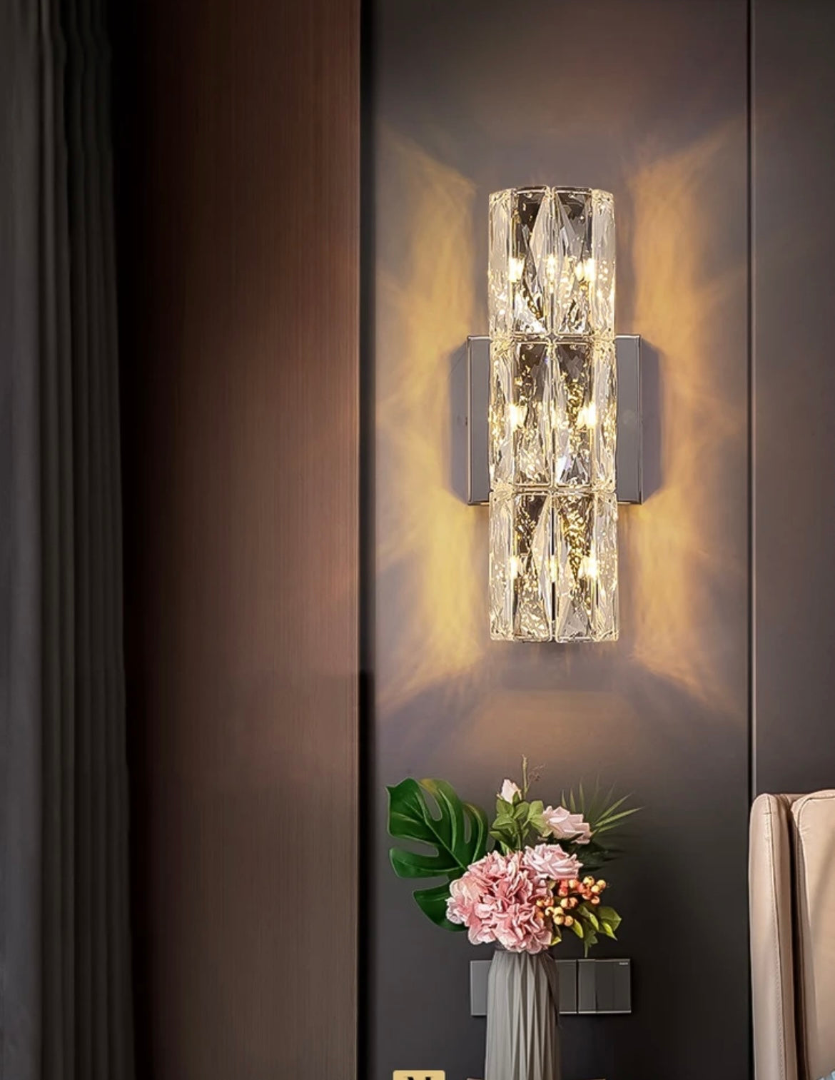 Nástěnná lampa Crystal Luxury Villa LED G4 z nerezové oceli, nástěnná pro luxusní domy | Lersk