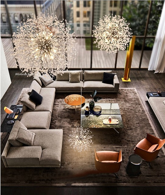 Asterra Modern Crystal Dandelion Pendant Ceiling Light | Lersk