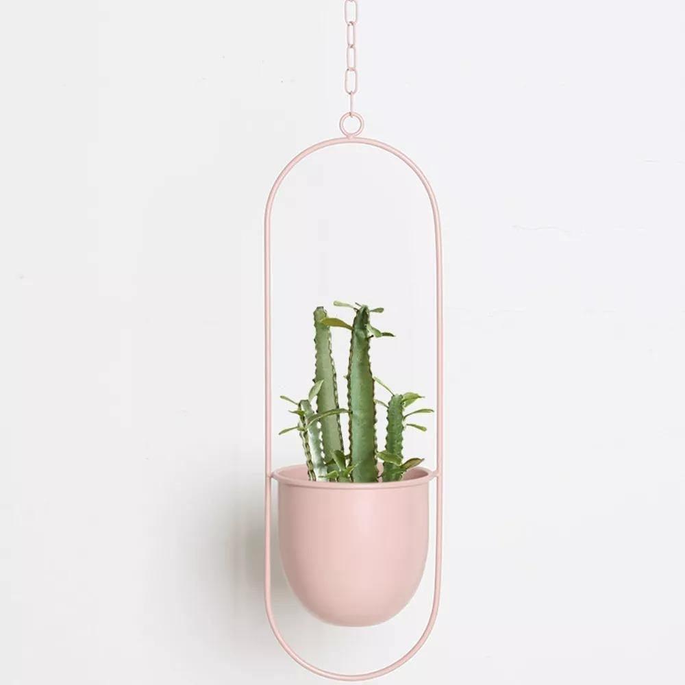 Nivara Inky Finish Metal Hanging Planter for Modern Homes | Lersk
