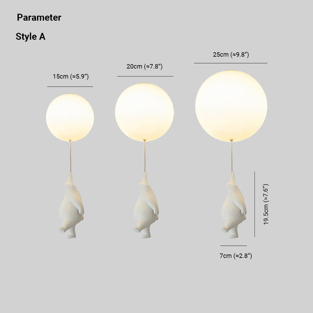 LumiBear Balloon Pendant Light for Nursery Ceiling | Lersk