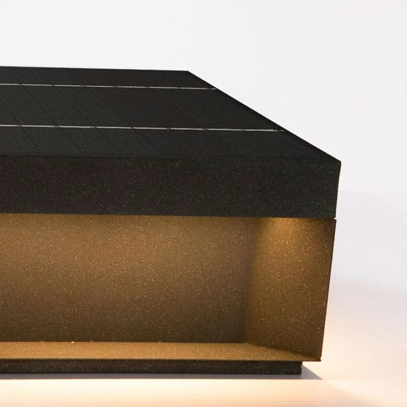 Aureon Solar Post Lights Modern Square Outdoor Patio | Lersk