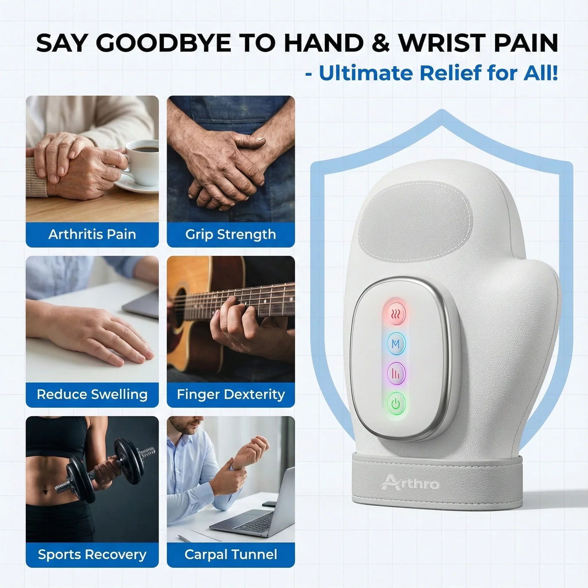 ArthroFlex Pro 3-in-1 Heated Hand Massager – Compression & Wrist Comfort System | Lersk