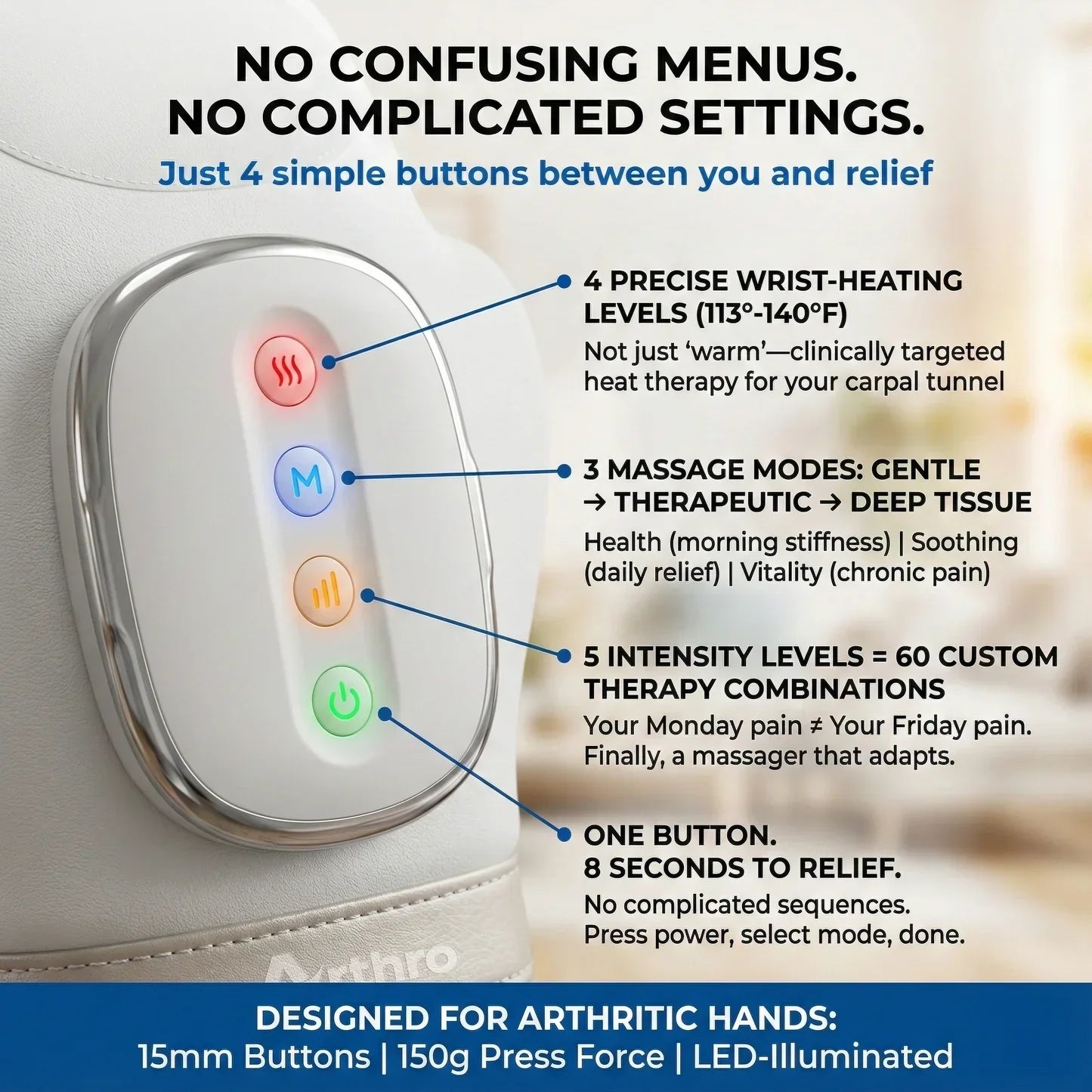ArthroFlex Pro 3-in-1 Heated Hand Massager – Compression & Wrist Comfort System | Lersk