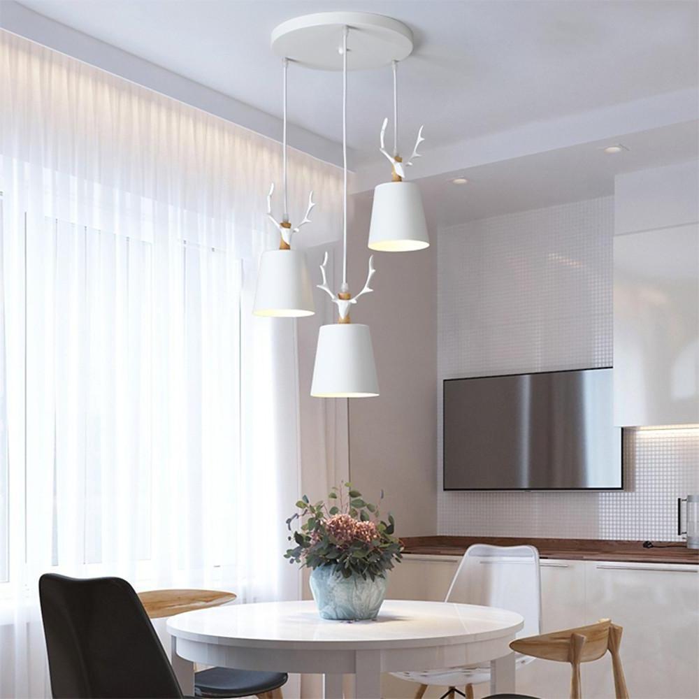 Elowen Deer Antler LED Pendant Light With Three Lights | Lersk