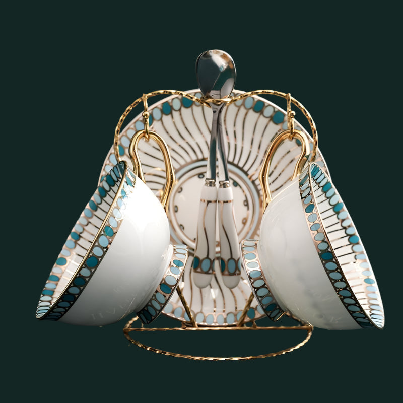 Aurelian Bluestone Teeset mit Edelstein-Motivmuster Dekor | Lersk
