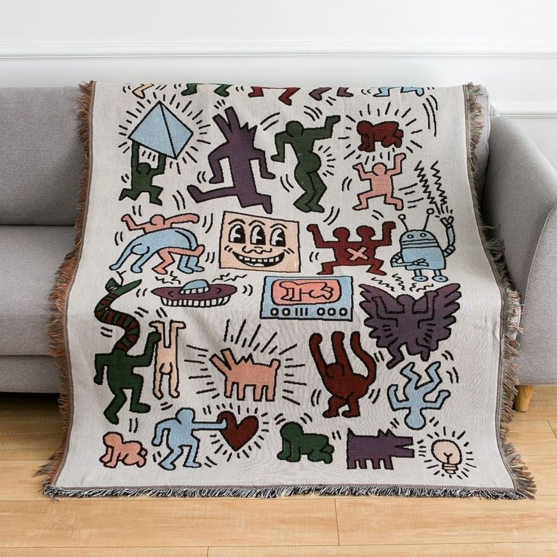 AstraWeave Graffiti Jigsaw Throw Blanket for Cozy Comfort | Lersk
